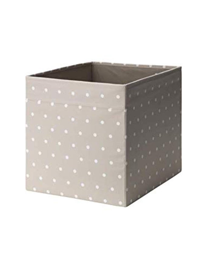 Beige/White Polka Dotted Storage Box - Generic