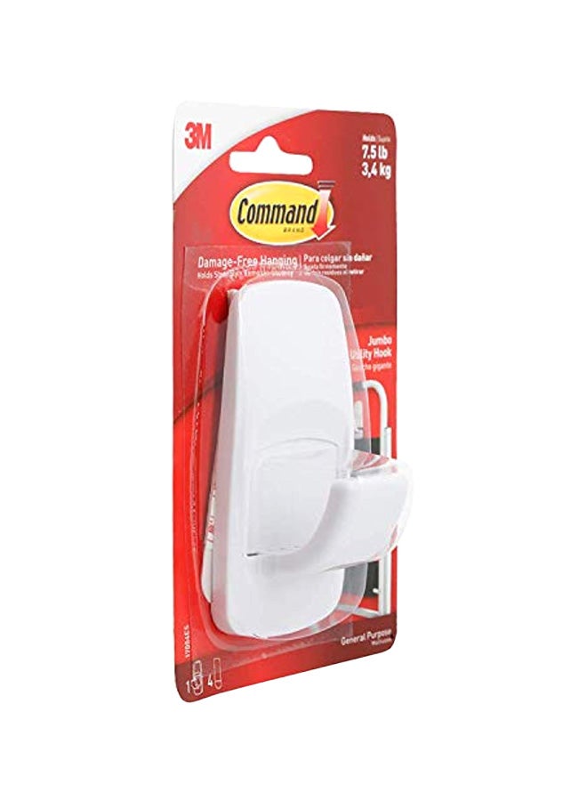 Command Jumbo Utility Hook White - Premium Quality