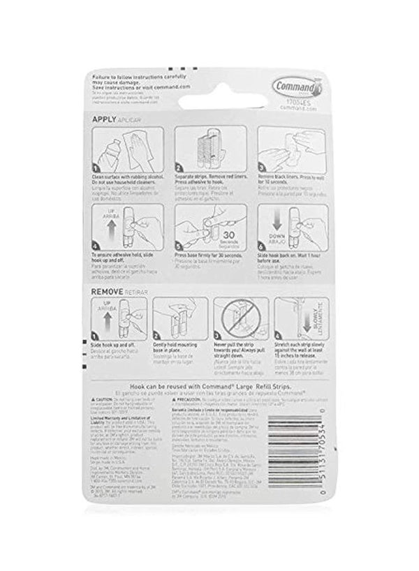 Command Jumbo Utility Hook White - Premium Quality