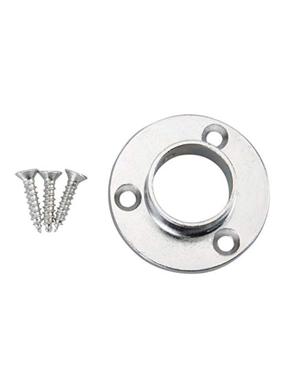 Mkats 4-Piece Extension Rod Flange Shelf Bracket Silver 0.75inch