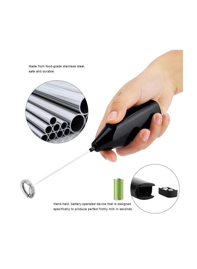 Handheld Milk Frother Silver/Black - Generic
