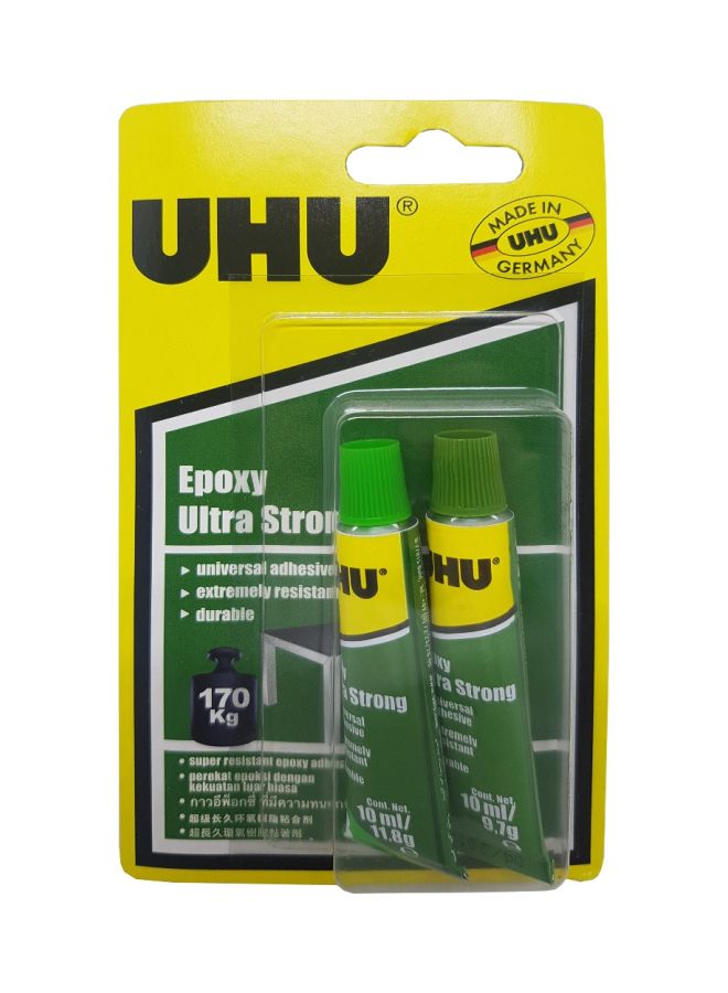 UHU Epoxy Ultra Strong Adhesive Clear Pack of 2