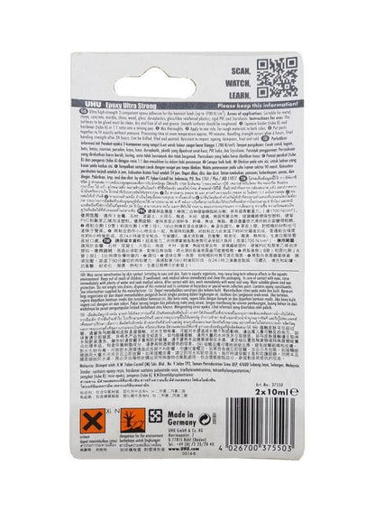 UHU Epoxy Ultra Strong Adhesive Clear Pack of 2