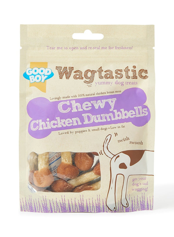 Wagtastic Chewy Chicken Dumbbells - Premium Dog Treats