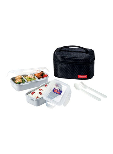 LocknLock 4-Piece Lunch Box With Bag Set White/Clear/Black White/Clear/Black