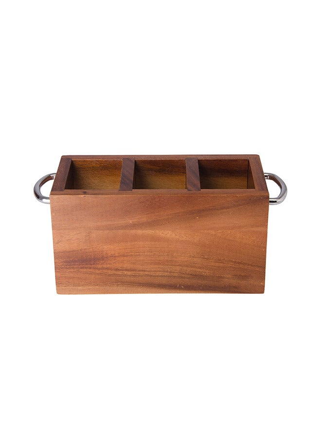 BILLI Wooden Cutlery Holder with Metal Handle