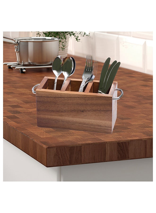 BILLI Wooden Cutlery Holder with Metal Handle
