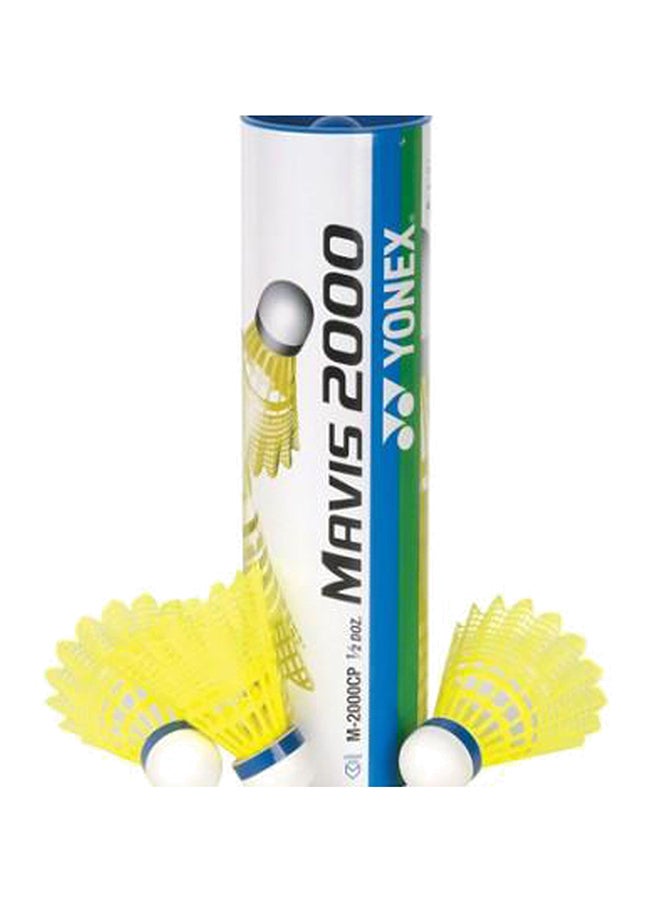 Yonex 6-Piece Mavis 2000 Yellow Middle Shuttlecock 16 x 4 x 4centimeter 16 x 4 x 4cm