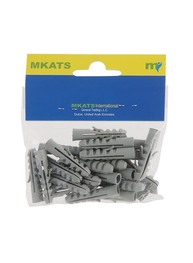 Mkats Pack Of 25 Nylon Plugs Silver - Premium Quality