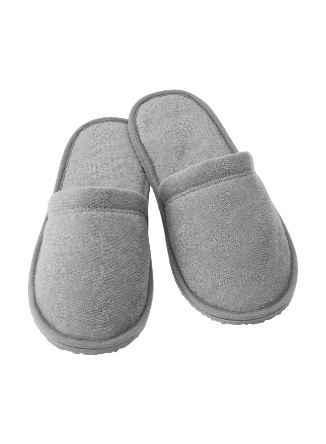Premium Grey Polyester Bath Slippers - Generic