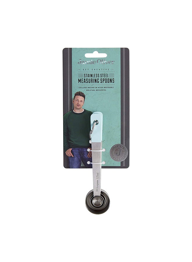 JAMIE OLIVER 4-Piece Measuring Spoons Set Silver