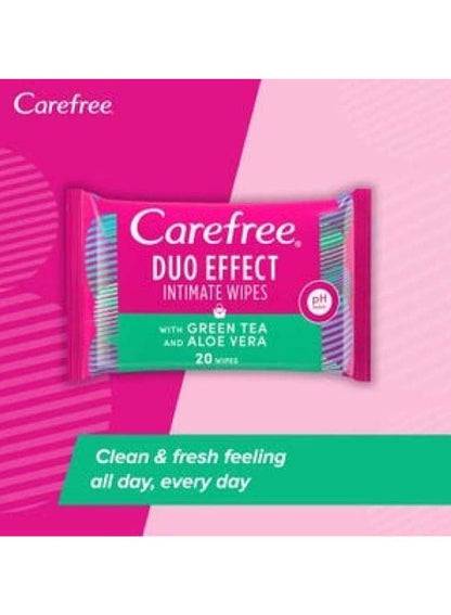 Carefree Daily Intimate Wipes Duo Effect 20 Pieces