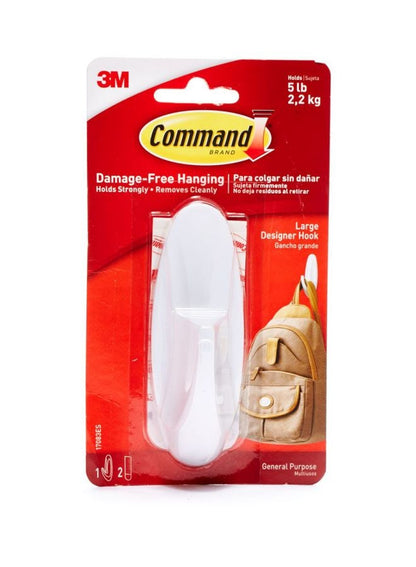 Command Designer Hanging Hook White