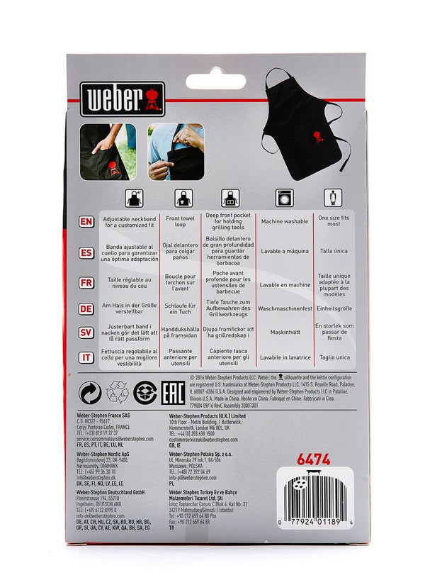 Weber Black Cotton Barbecue Apron