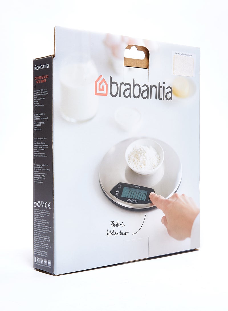 Brabantia Kitchen Scale and Timer Silver