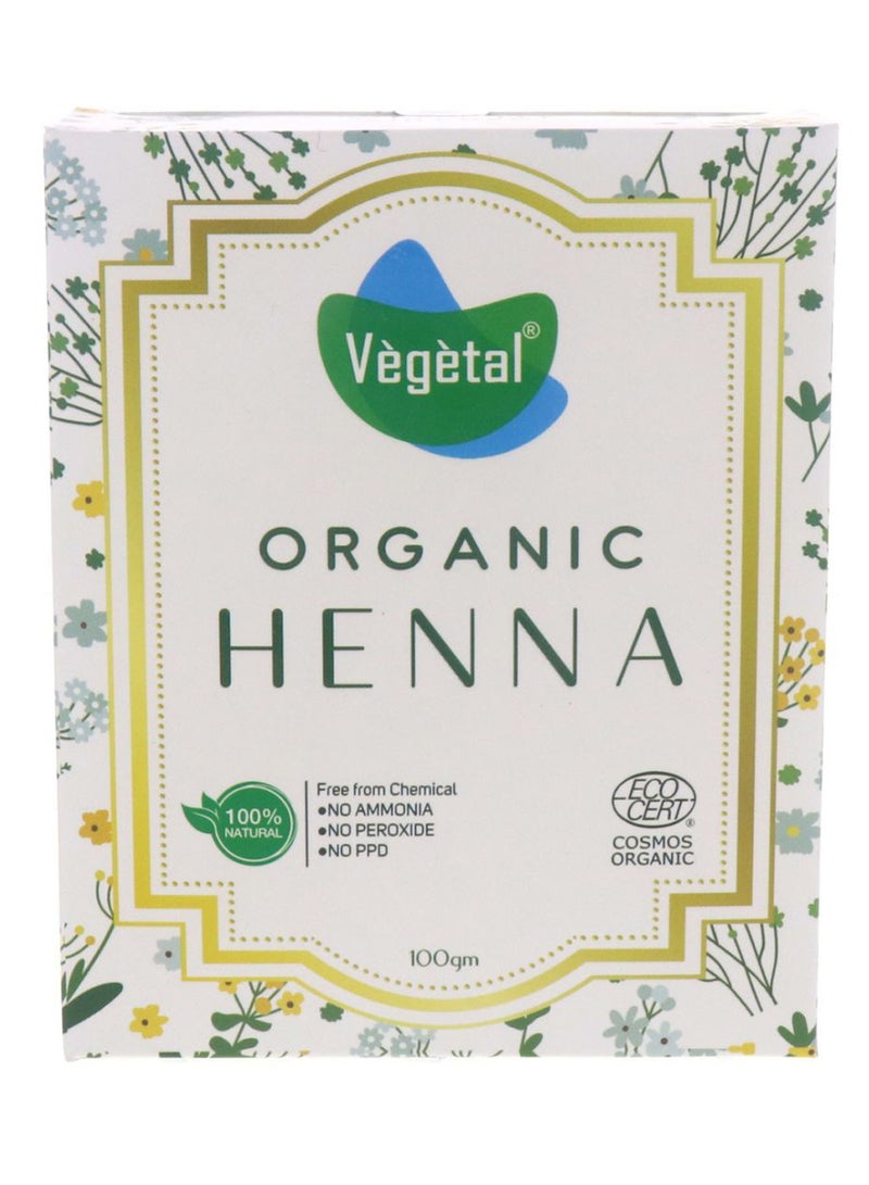 Organic Henna Hair Colour Powder 100g by Vegetal