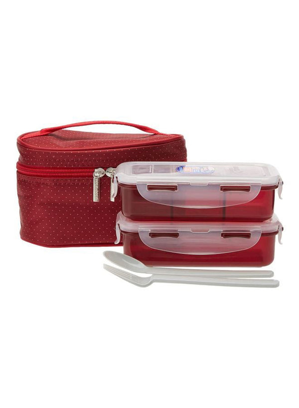 LocknLock 4-Piece Lunch Box Set - Red/Clear/White