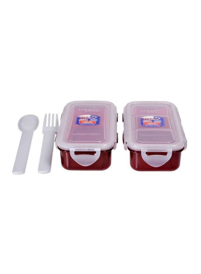 LocknLock 4-Piece Lunch Box Set - Red/Clear/White