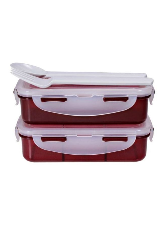 LocknLock 4-Piece Lunch Box Set - Red/Clear/White