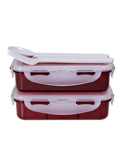 LocknLock 4-Piece Lunch Box Set - Red/Clear/White