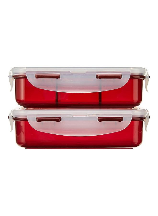 LocknLock 4-Piece Lunch Box Set - Red/Clear/White
