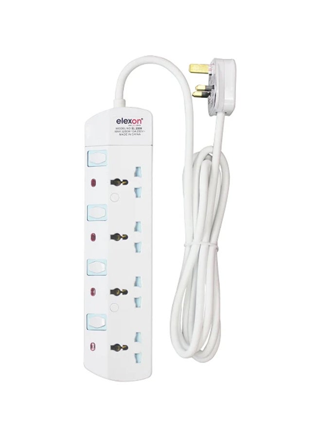 Elexon 4-Way Power Extension Socket White