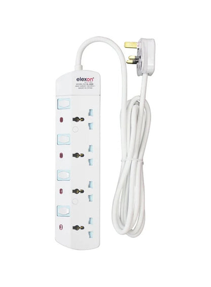 Elexon 4-Way Power Extension Socket White