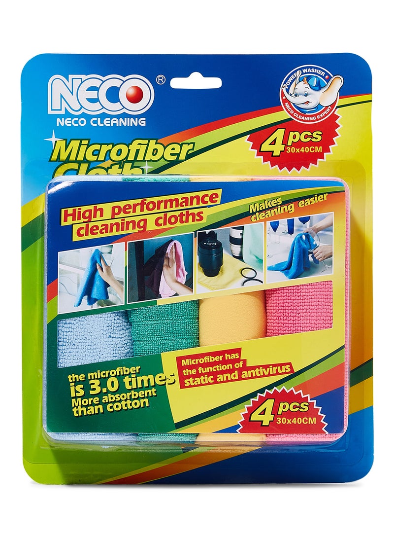 Neco 4-Piece Microfiber Cloth Set Multicolour