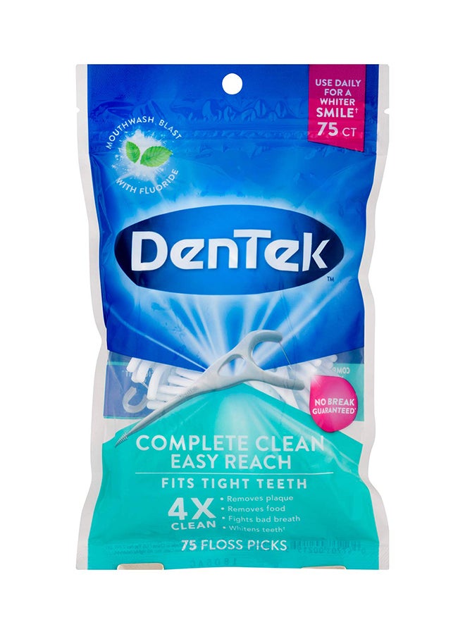 Dentek 75-Piece Floss Picks White