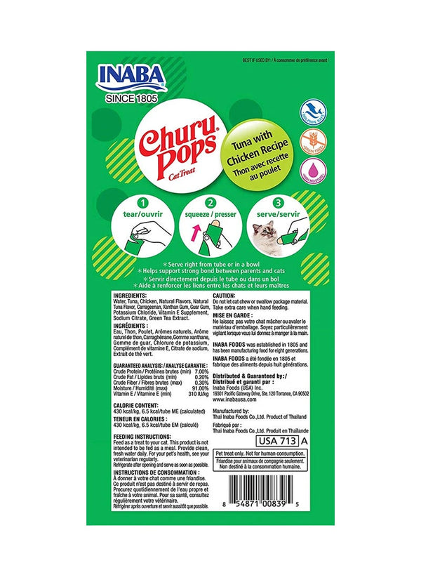 INABA Churu Pops Tuna with Chicken Treats