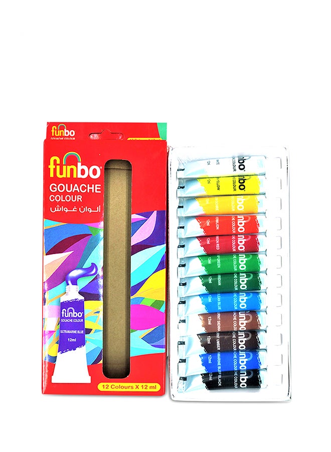 Funbo 12-Piece Acrylic Colour Set - Premium Art Supplies
