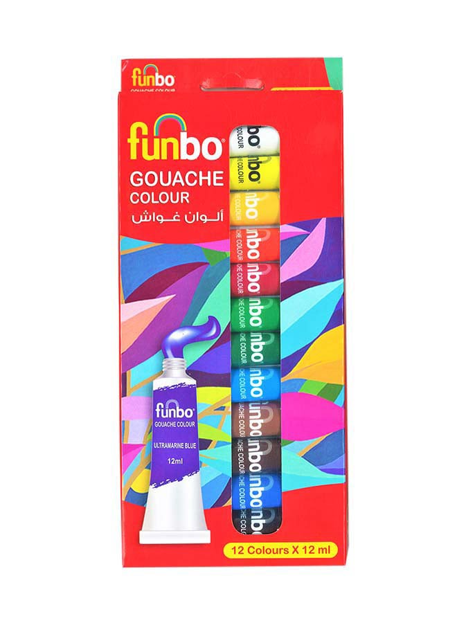 Funbo 12-Piece Acrylic Colour Set - Premium Art Supplies