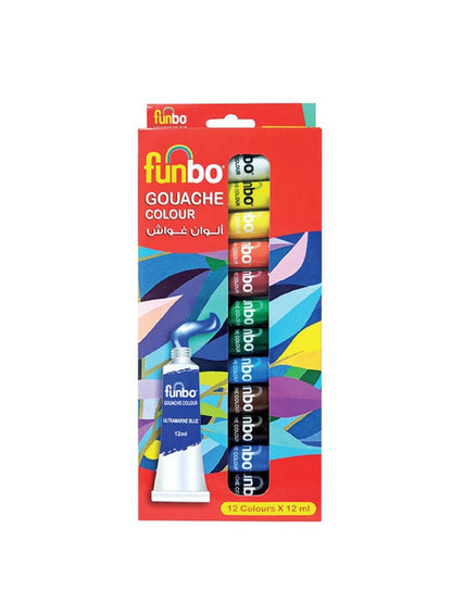 Funbo 12-Piece Acrylic Colour Set - Premium Art Supplies