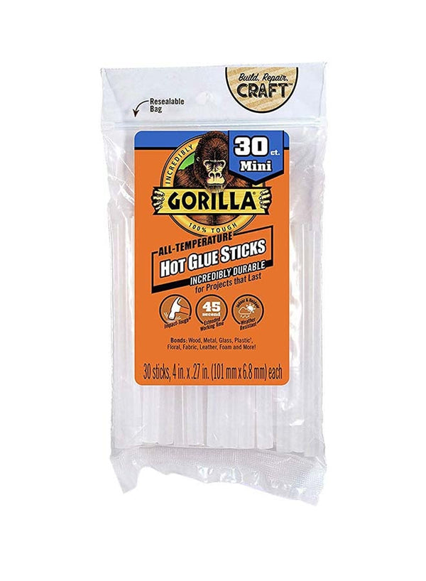 Gorilla Mini Hot Glue Sticks 30 Pack