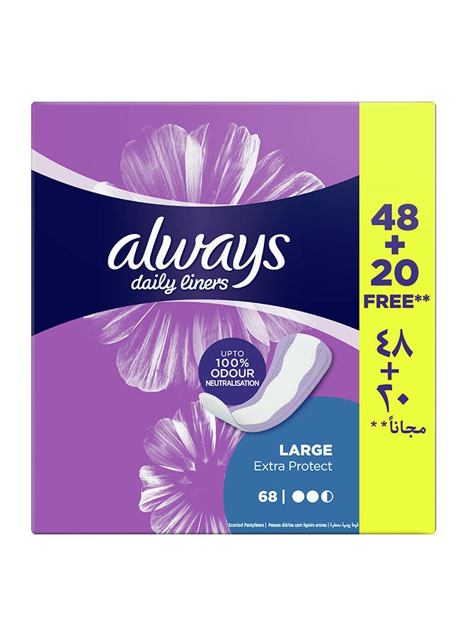Always Extra Protect Daily Liners, Large, Unscented