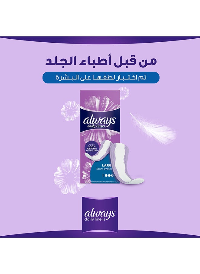 Always Extra Protect Daily Liners, Large, Unscented