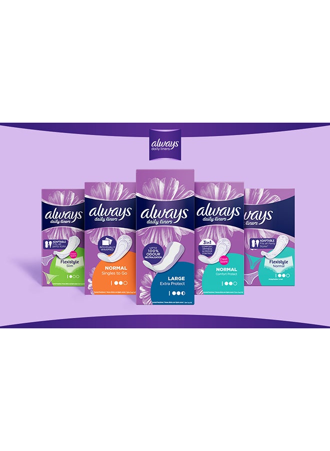 Always Extra Protect Daily Liners, Large, Unscented