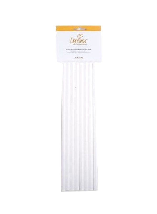 Decora Pack of 8 Plastic Dowel Rods White