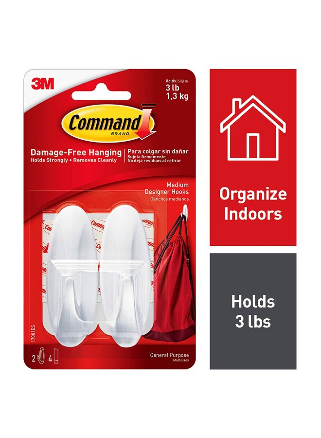 3M 6-Piece Hook Set White