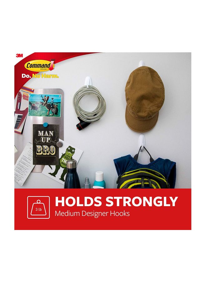 3M 6-Piece Hook Set White