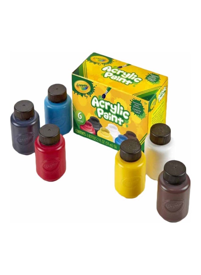 Crayola 6-Piece Acrylic Paint Set Multicolour