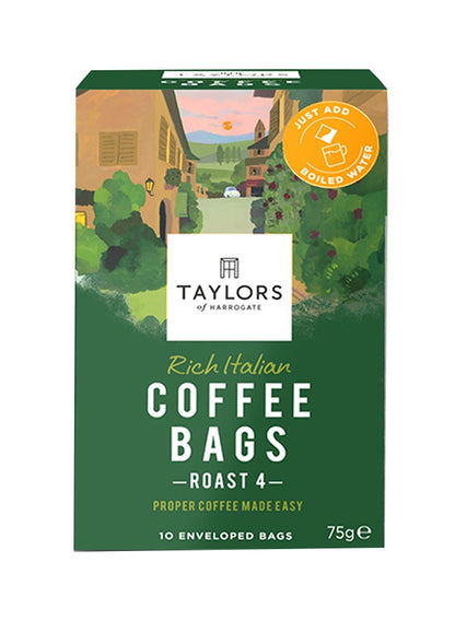 Taylors Of Harrogate Rich Italian 10 Coffee Bags 75grams