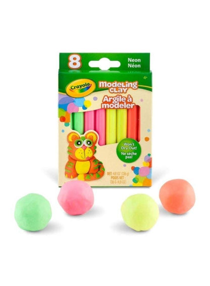 Crayola Pack of 8 Modeling Clay-Neons