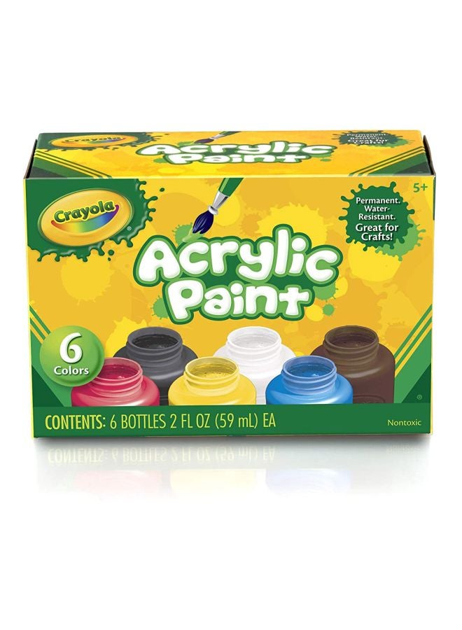 Crayola Pack Of 6 Acrylic Paints Multicolour