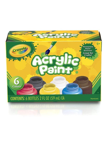 Crayola Pack Of 6 Acrylic Paints Multicolour
