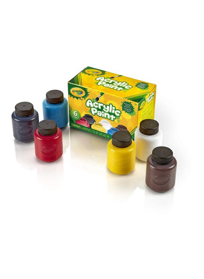 Crayola Pack Of 6 Acrylic Paints Multicolour