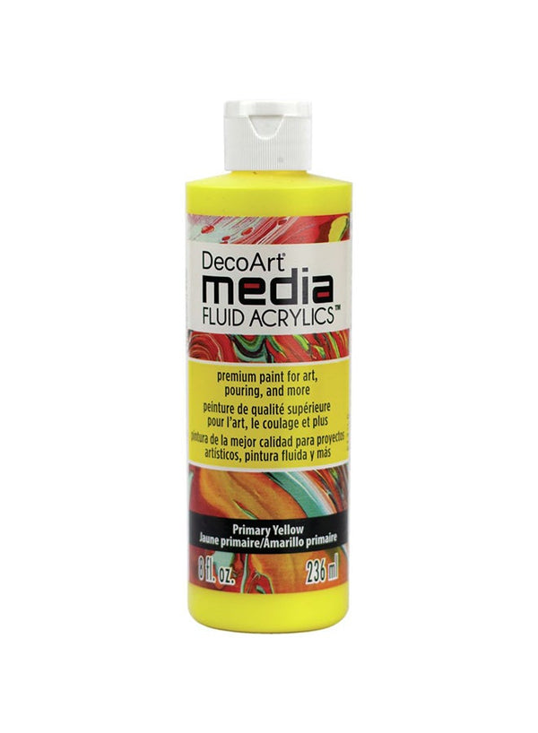 Deco Art Media Fluid Acrylic Paint Primary Yellow