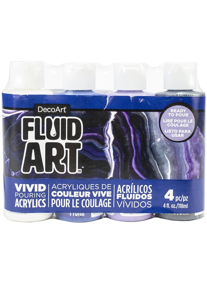 Deco Art 4-Piece Fluid Art Acrylic Paint Set