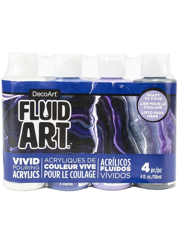 Deco Art 4-Piece Fluid Art Acrylic Paint Set