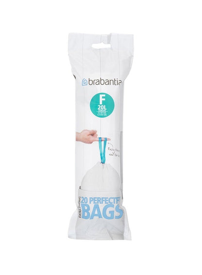 Brabantia 20-Piece Code F Perfectfit Bin Liner White 20Liters
